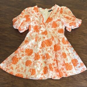 Beulah Orange and Cream Floral Dress